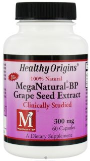 Healthy Origins   MegaNatural BP Grape Seed Extract 300 mg.   60 Capsules