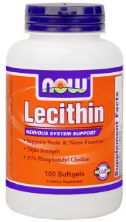 NOW Foods   Lecithin Triple Strength 1200 mg.   100 Softgels