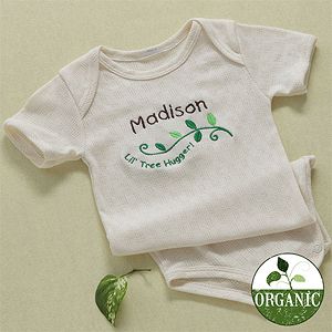 Personalized Organic Baby Bodysuit   Little Tree Hugger