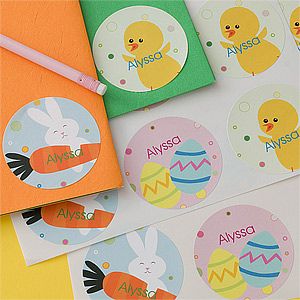 Personalized Easter Stickers   Easter Eggs, Easter Bunny & Chicks