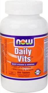 NOW Foods   Daily Vits Multi Vitamin & Mineral with Lutein & Lycopene   250 Tablets