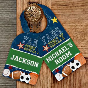 Personalized Boys Bedroom Door Hanger   Sports