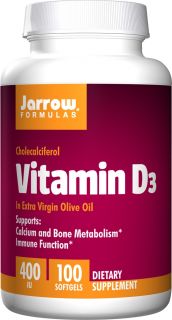 Jarrow Formulas   Vitamin D3 Cholecalciferol 400 IU   100 Softgels