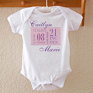 Personalized Bodysuits for Baby Girls   Birth Date