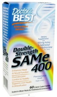 Doctors Best   SAMe 400 Double Strength 400 mg.   60 Enteric Coated Tablets