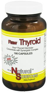 Natural Sources   Raw Thyroid   180 Capsules
