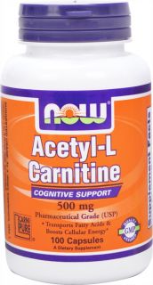 NOW Foods   Acetyl L Carnitine 500 mg.   100 Capsules