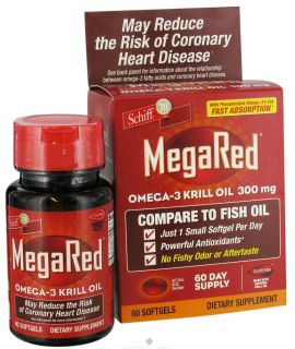 Schiff   Mega Red Omega 3 Krill Oil 300 mg.   60 Softgels