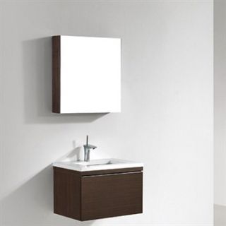 Madeli Venasca 24 Bathroom Vanity with Quartzstone Top   Walnut