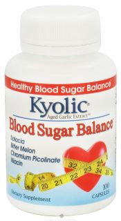 Kyolic   Aged Garlic Extract Blood Sugar Balance   100 Capsules