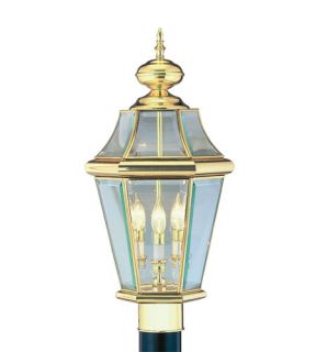 Georgetown 3 Light Post Lights & Accessories in Polished Brass 2364 02