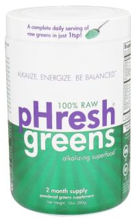 Phresh Products   Phresh Greens 100% Raw Organic Alkalizing Powdered Superfood   10 oz.