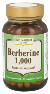 Only Natural   Berberine Immune Support 1000 mg.   50 Vegetarian Capsules