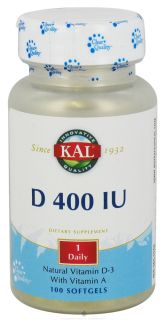 Kal   Vitamin D 400 IU   100 Softgels