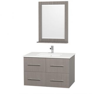 Centra 36 Single Bathroom Vanity Set by Wyndham Collection   Gray Oak