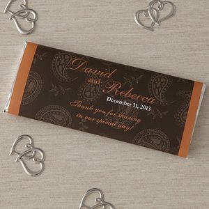 Personalized Wedding Favors Candy Bar Wrappers   Paisley