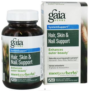 Gaia Herbs   Hair, Skin & Nail Support   60 Capsules