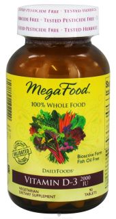 MegaFood   DailyFoods Vitamin D 3 Bioactive Form 2000 IU   90 Vegetarian Tablets
