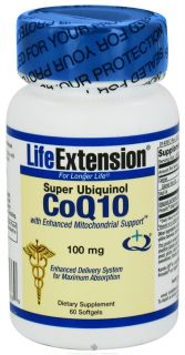 Life Extension   CoQ10 Super Ubiquinol With Enhanced Mitochondrial Support 100 mg.   60 Softgels