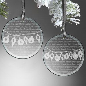 Personalized Glass Christmas Ornaments   Family Circle