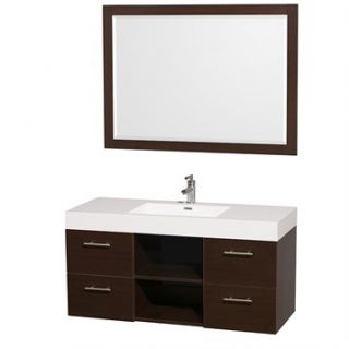Stephanie 48 Wall Mounted Bathroom Vanity Set with Integrated Sink by Wyndham C