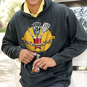 Fathers Day Gifts    Personalized Tailgaiting Sweatshirt with Bottle Opener