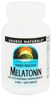 Source Naturals   Melatonin Timed Release 3 mg.   240 Tablets