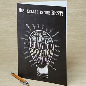 Oversized Personalized Teacher Greeting Card   Lighting The Way