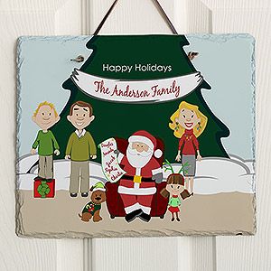 Personalized Christmas Plaques   Picture With Santa Family Characters