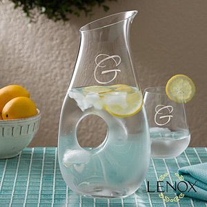 Personalized Drink Pitcher by Lenox   Engraved Monogram