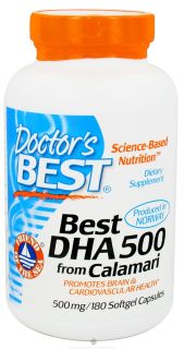 Doctors Best   Best DHA 500 From Calamari 500 mg.   180 Softgels