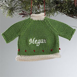 Personalized Christmas Ornaments   Green Christmas Sweater