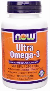 NOW Foods   Ultra Omega 3 500 EPA/250 DHA   90 Softgels