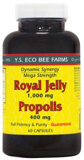 YS Organic Bee Farms   Royal Jelly 1000 mg and Propolis 400 mg   60 Capsules