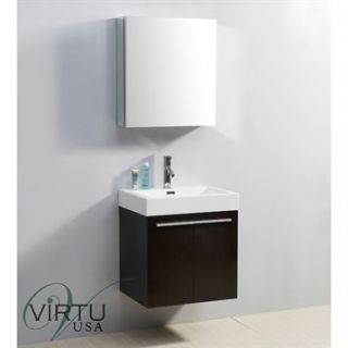 Virtu USA 24 Midori Single Sink Bathroom Vanity with Polymarble Countertop   We