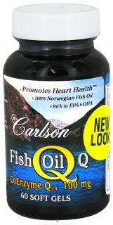 Carlson Labs   Norwegian Fish Oil Q CoEnzyme Q10 100 mg.   60 Softgels