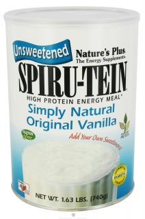 Natures Plus   Spiru Tein UNSWEETENED Simply Natural Shake Vanilla   1.63 lbs.