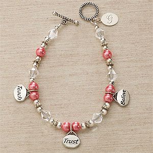 Personalized Charm Bracelets   Teach, Trust, Believe