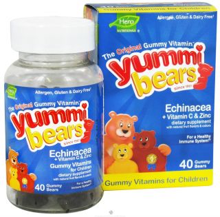 Hero Nutritional Products   Yummi Bears Echinacea Plus Vitamin C & Zinc   40 Gummies