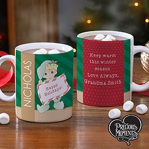 Personalized Precious Moments Christmas Elf Coffee Mugs