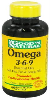 Good N Natural   Omega 3 6 9 Flax, Fish & Borage Oils   60 Softgels