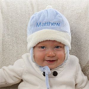 Personalized Winter Baby Hats for Boys   Blue