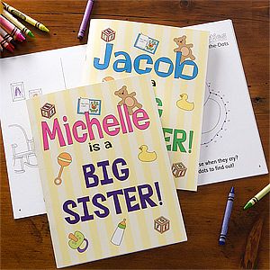 Personalized Kids Coloring Books   Big Sister, Big Brother