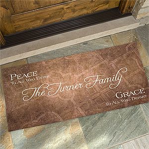 Personalized Family Name Large Welcome Mat   Peaceful Welcome