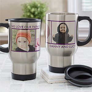 Personalized Photo Travel Mug   Three Pictures