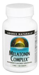 Source Naturals   Melatonin Complex Sublingual Peppermint Flavored 3 mg.   100 Tablets