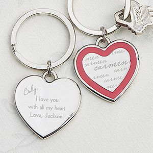 Personalized Heart Key Chains   My Sweetheart