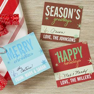 Seasons Greetings Personalized Christmas Gift Tags
