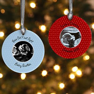Baby Sonogram Photo Personalized Christmas Ornament
