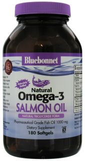 Bluebonnet Nutrition   Natural Omega 3 Salmon Oil Pharmaceutical Grade 1000 mg.   180 Softgels